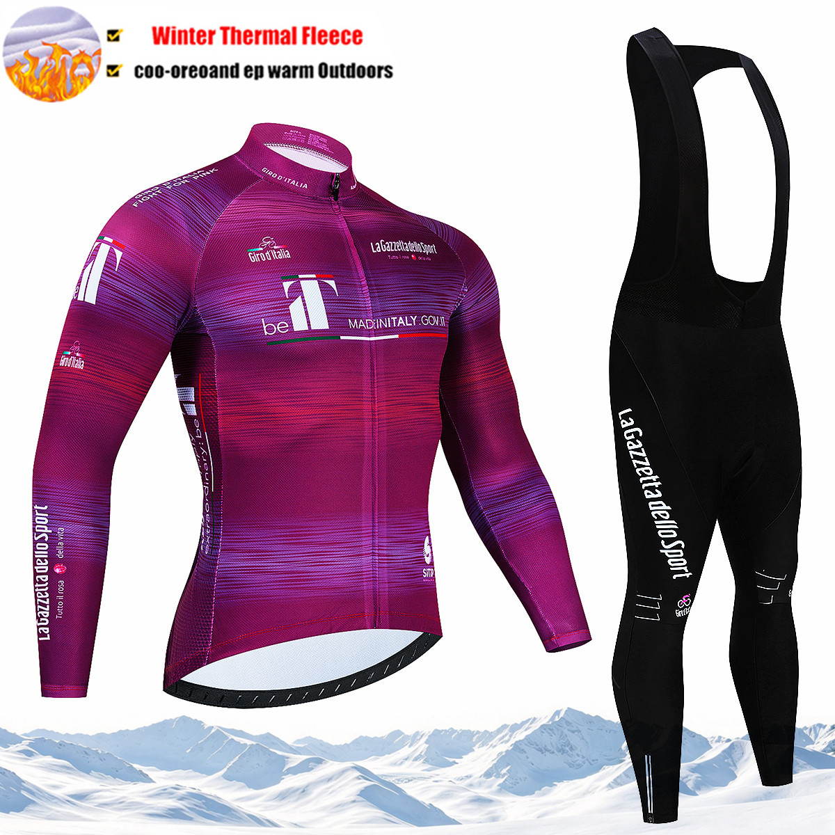 Cycling Bib Shorts - Completo da ciclismo invernale, modello Tour